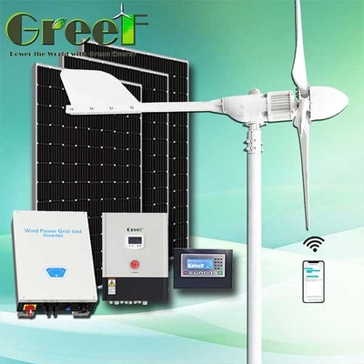 Low Rpm On Grid Solar Hybrid Wind Turbine System Kit Technology 20KW