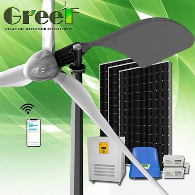 Electric 3 Phase Off Grid Solar Hybrid Wind Turbine System Kit 1KW