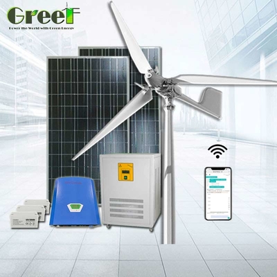 Off Grid Solar Hybrid Pitch Control Wind Turbine Blades High Output 5KW