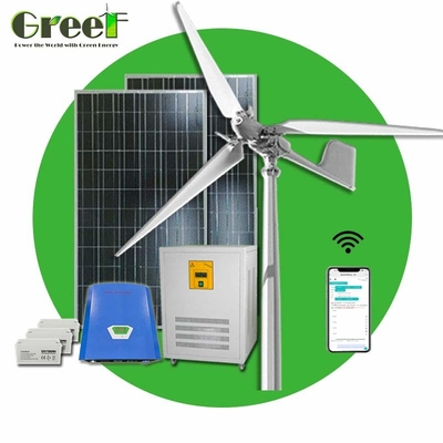 High Windmill Energy Solar Hybrid Pitch Control Wind Turbine 5KW With Off Grid
