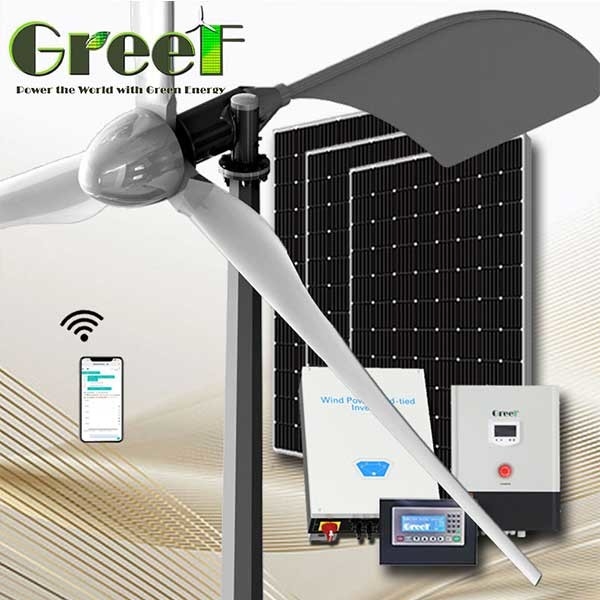 5KW 10KW Low Rpm Energy Solar Hybrid Wind Turbine Fan To Generate Electricity