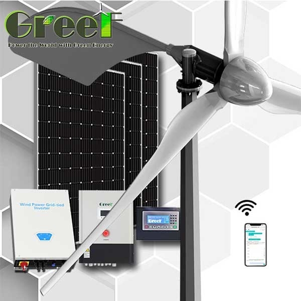 1KW 5KW GREEF Energy Low Noise Horizontal Axis Wind Turbine Power System Complete Kit