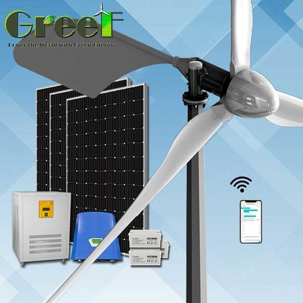 Low Rpm On Grid Hybrid Solar Wind Turbine Generator System 5KW