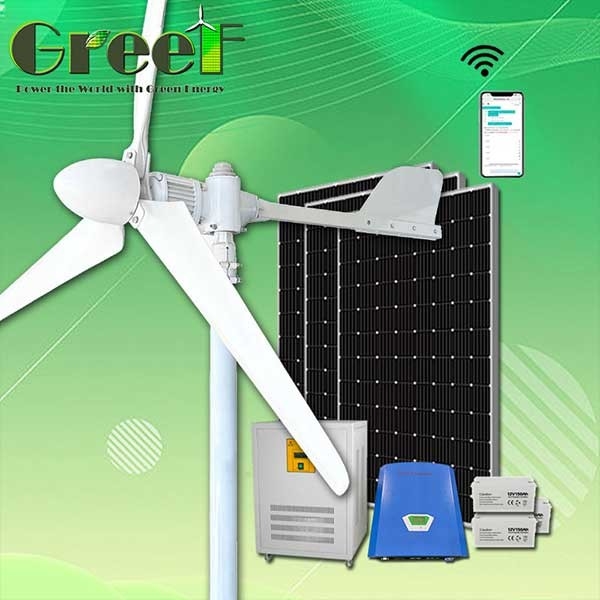 Solar Wind Hybrid On Grid Energy Horizontal Axis Wind Turbine 2KW For Home