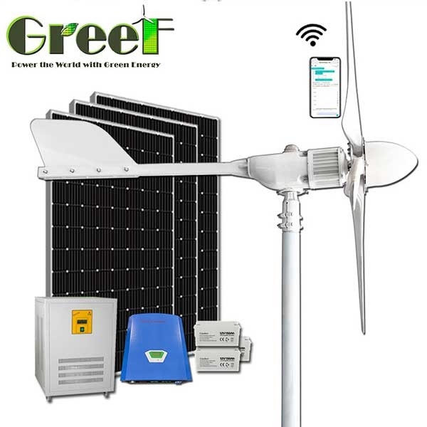 Low Noise Hybrid Solar Wind Generator Wind Speed 3KW For Home