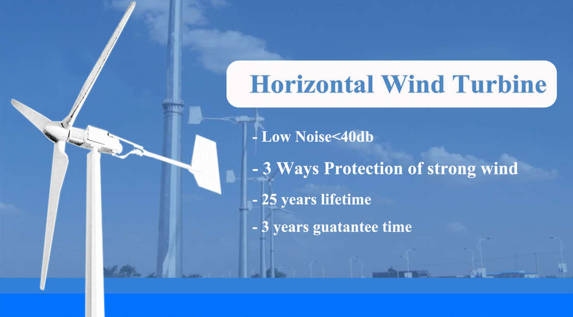 Active Yaw System and IP54 Protection Horizontal Axis Wind Generator for Low Maintenance Energy Production