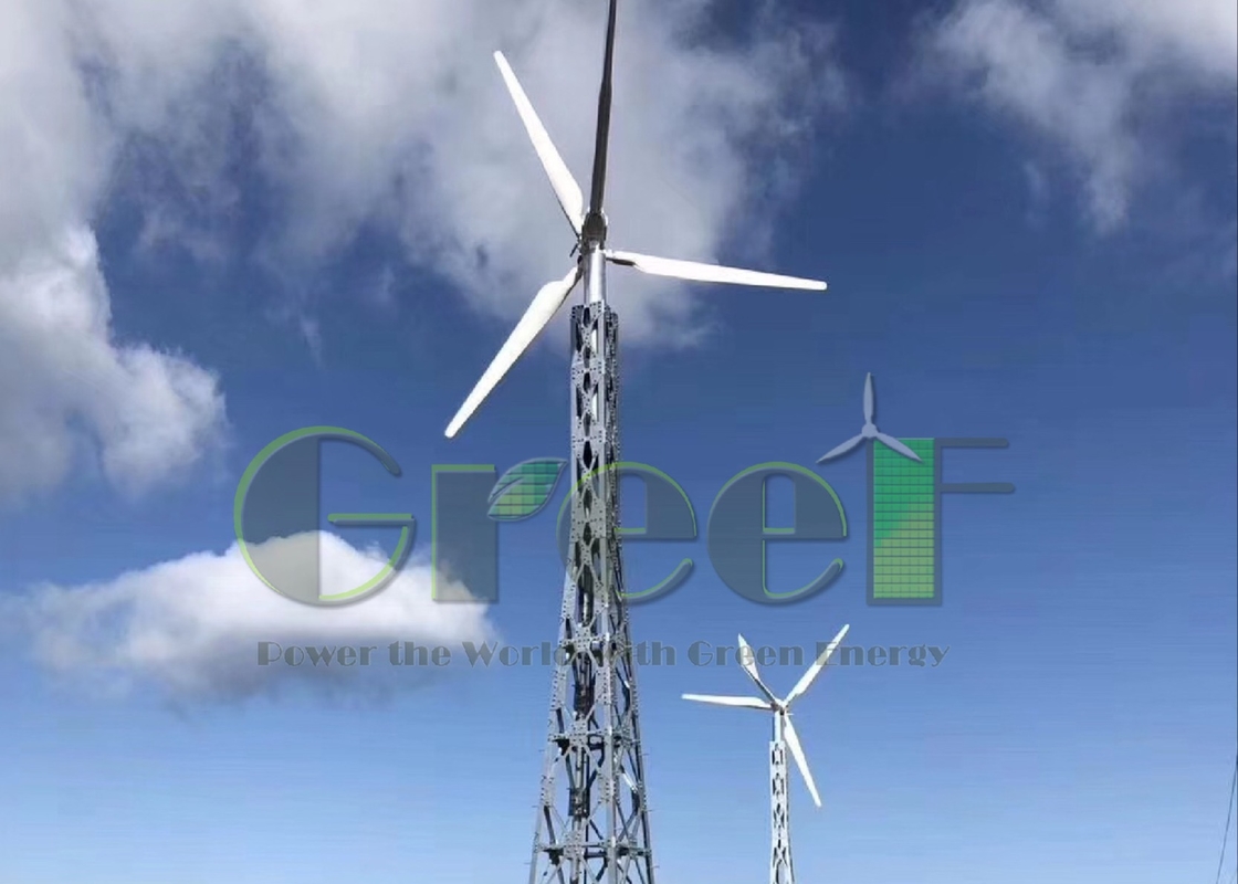 Auto Brake Stop Method Horizontal Wind Turbine With FRP Blades And 5-30kW Rated Power