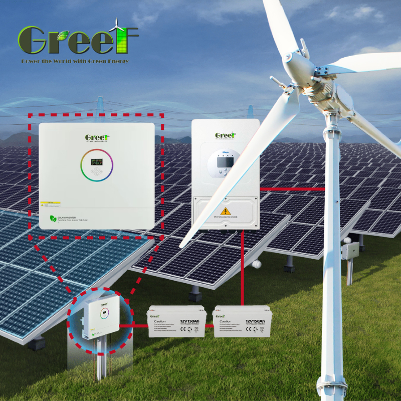 5.6M Rotor Diameter Pitch Control Wind Turbine with FRP Blades 0.3N.M Start Torque