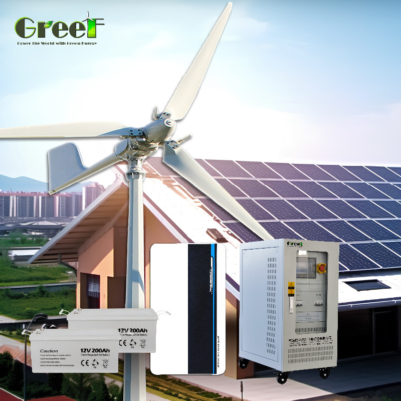 24 Hours Lithium Ion Off Grid Solar System Monocrystalline Silicon Panels MPPT/PWM Controller 48VDC