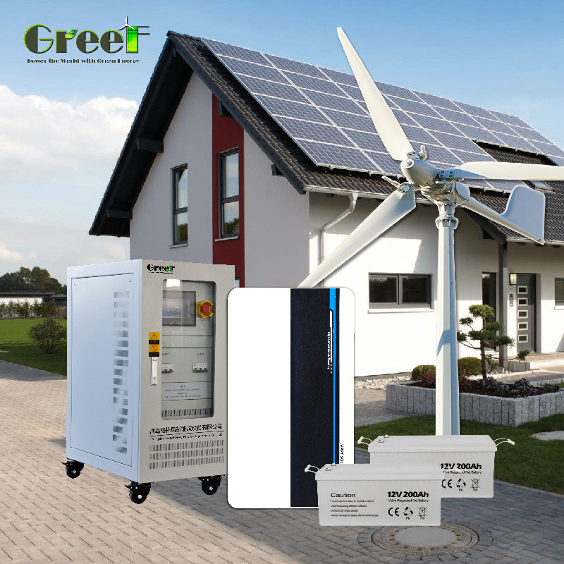 24 Hours Lithium Ion Off Grid Solar System Monocrystalline Silicon Panels MPPT/PWM Controller 48VDC