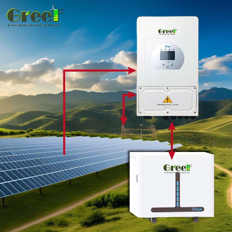 Pure Sine Wave Inverter Hybrid Solar System 5000W Load Power 230vac Single-Phase Output