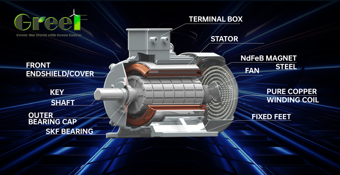 Low Rpm Permanent Magnet Generator Customized 5kw 10kw 50kw 200kw with 3 Years Warranty