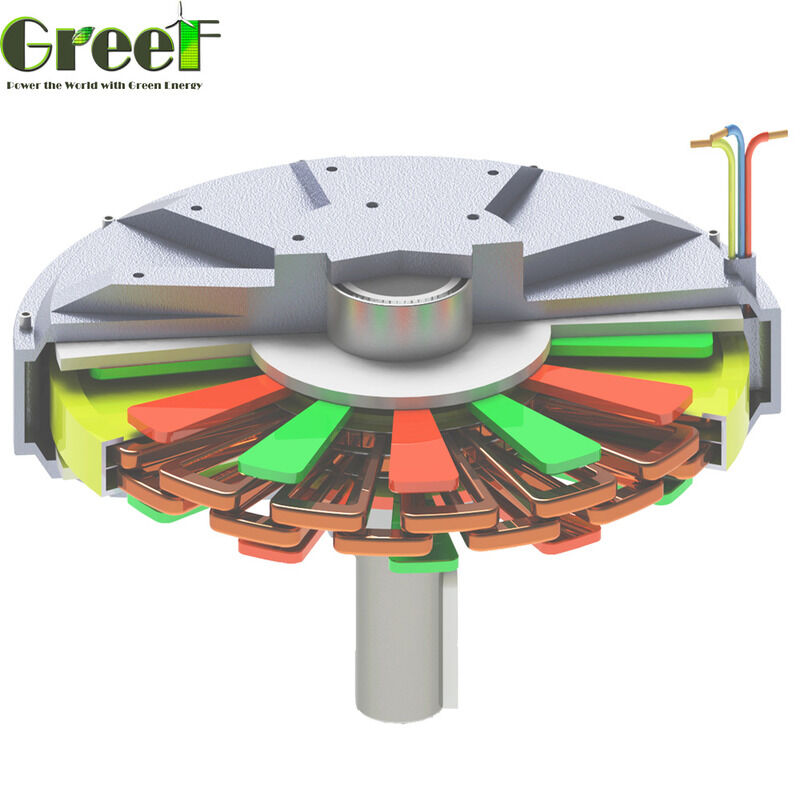 Efficiency Up To 92 Percent Coreless Permanent Magnet Generator With Aluminium Alloy Blade Material Suitable For Power Generation