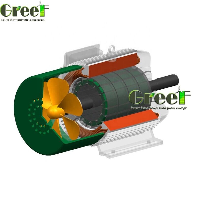 Cast Iron Shell 3 Phase AC Permanent Magnet Generator with 500W-5000kW Power Range
