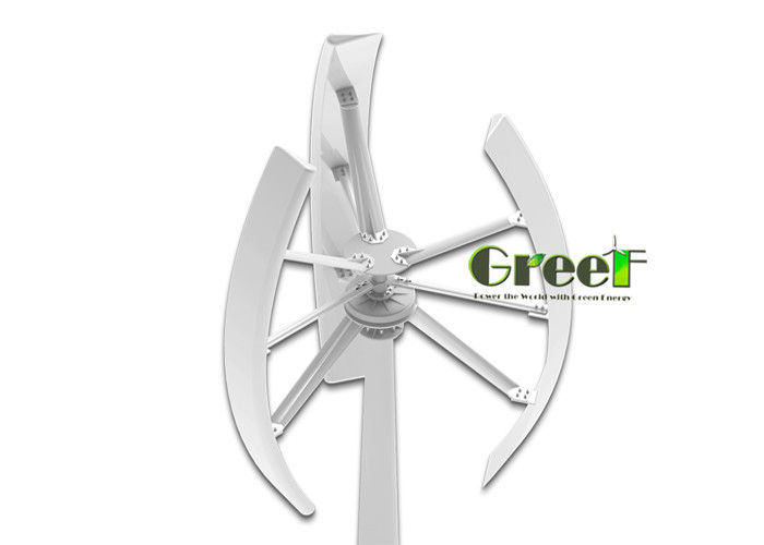 Nd-Fe-B Generator Material Vertical Axis Wind Turbine with 3pcs FRP Blades and ≤20db Noise Level