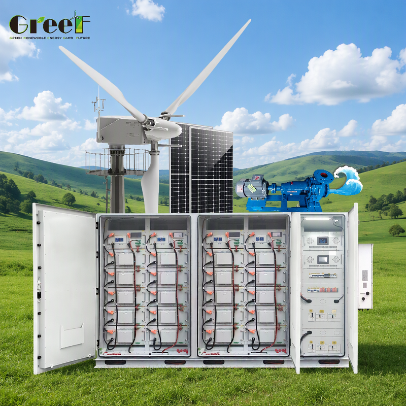 100-3000kW Capacity Hybrid Solar System and Wind Solar Hybrid System with LiFePO4 Lithium Battery and IP65 Protection Degree