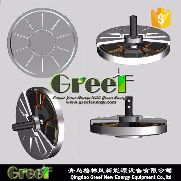 2kw Coreless Disk Permanent Magnet Generator 3 Phase Electricity Generation