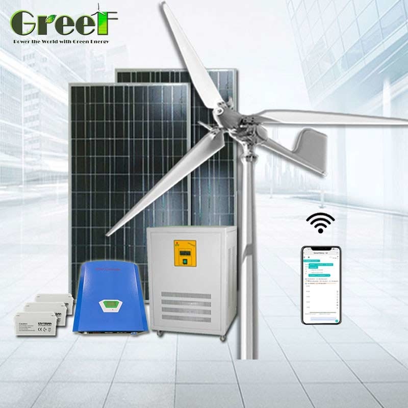 10kw 5kw Solar Wind Hybrid System Pitch Control Wind Turbine