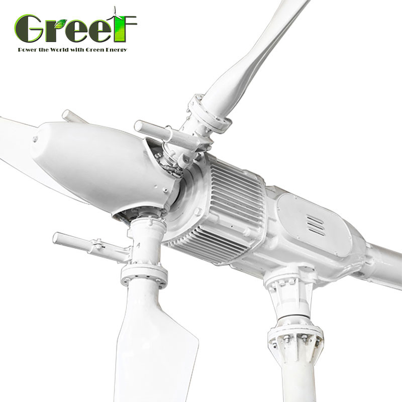 Low Start Up Solar Power System Small Pitch Control Wind Turbine 5kw