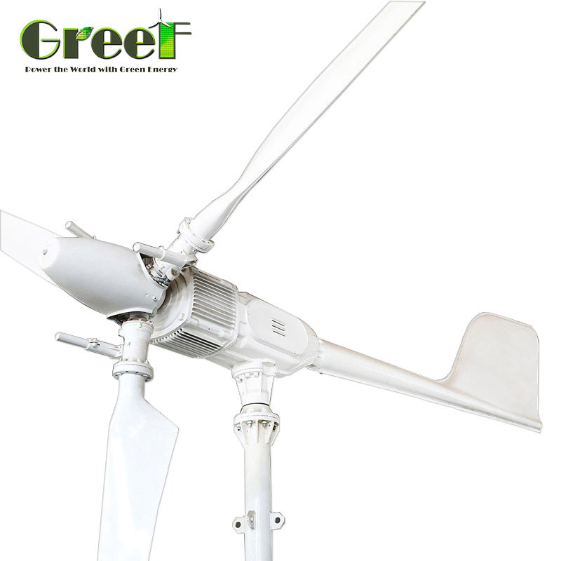 Solar Hybrid Horizontal Pitch Control Wind Turbine Generator 5kw For Home