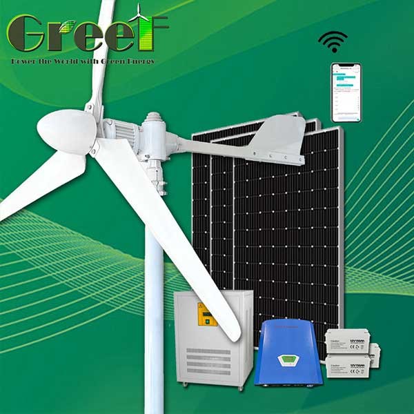 10KW Household Rooftop Solar Hybrid Wind Generator Turbine With On Grid ...