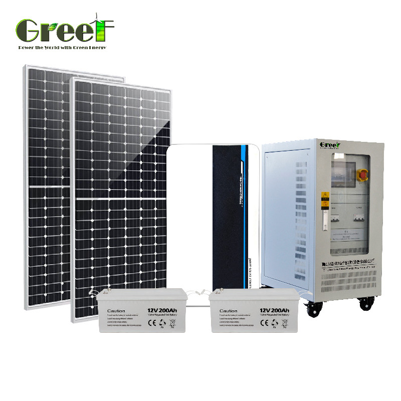 Monocrystalline Silicon Off Grid Solar System Lithium Ion Battery 5kW ...
