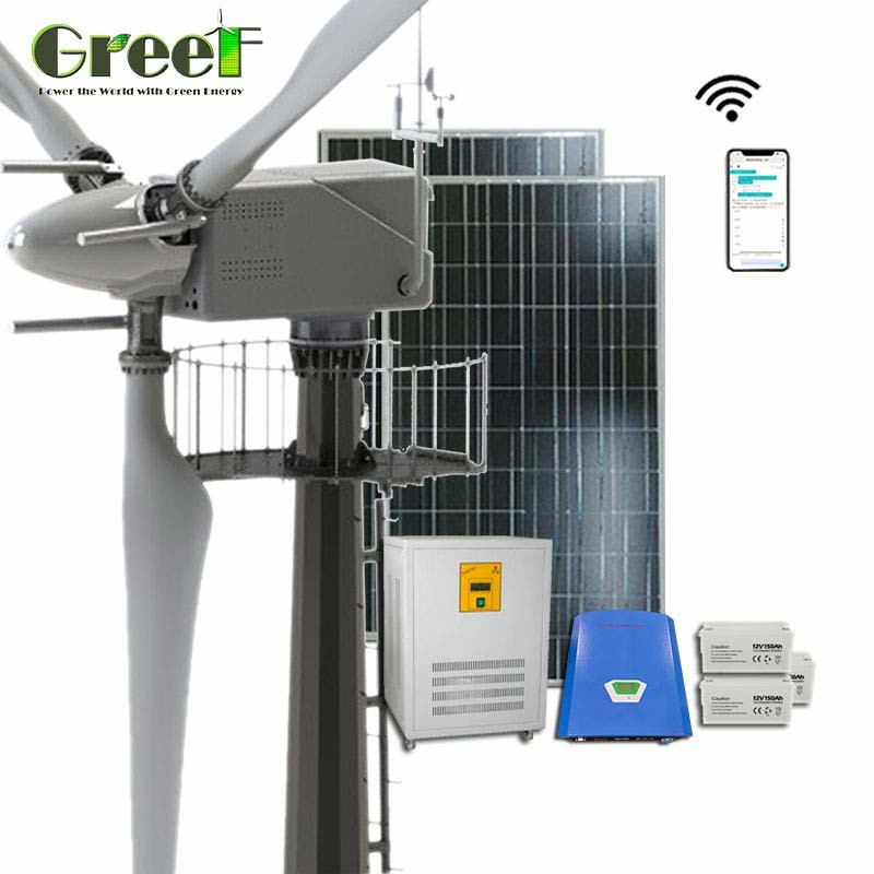 High Efficiency Pitch Control Wind Turbine Off Grid Solar Hybrid System ...