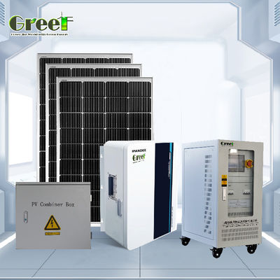 Ground Mounted Lithium Ion/Gel Battery Solar System 48-240V Output Voltage 24 Hour Operation MPPT/PWM Controller.